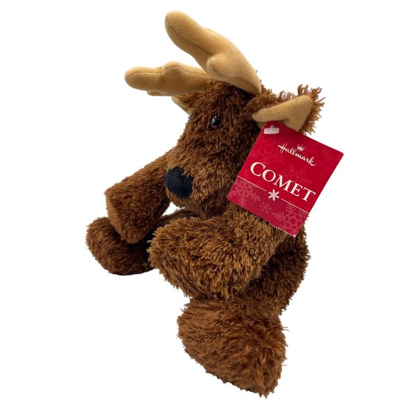 Hallmark Comet Reindeer Plush Toy Christmas Stuffed Animal Brown Tan Fuzzy Soft - Picture 7 of 15